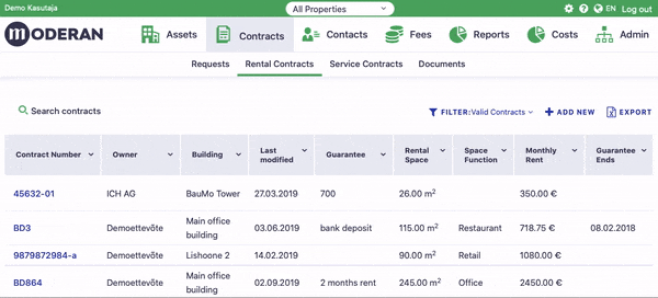 Click and drag columns to reorder