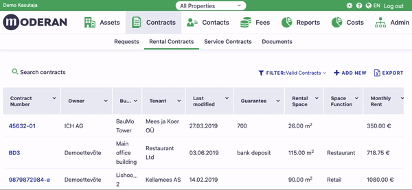 Drag columns to desired width