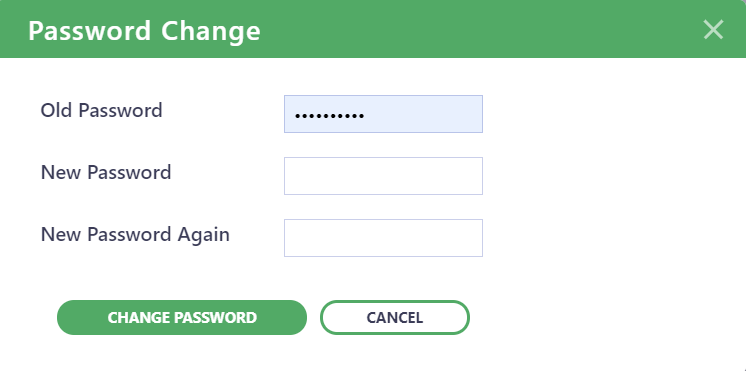 Enter current and new password