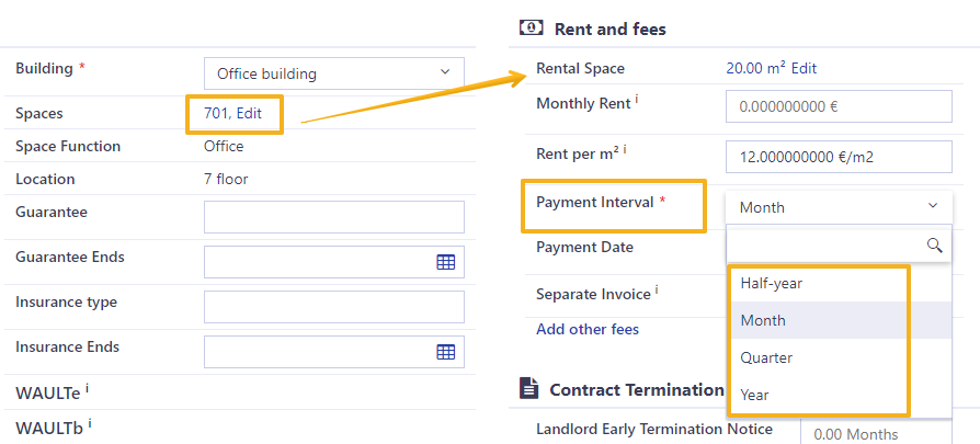 Rent and Fees